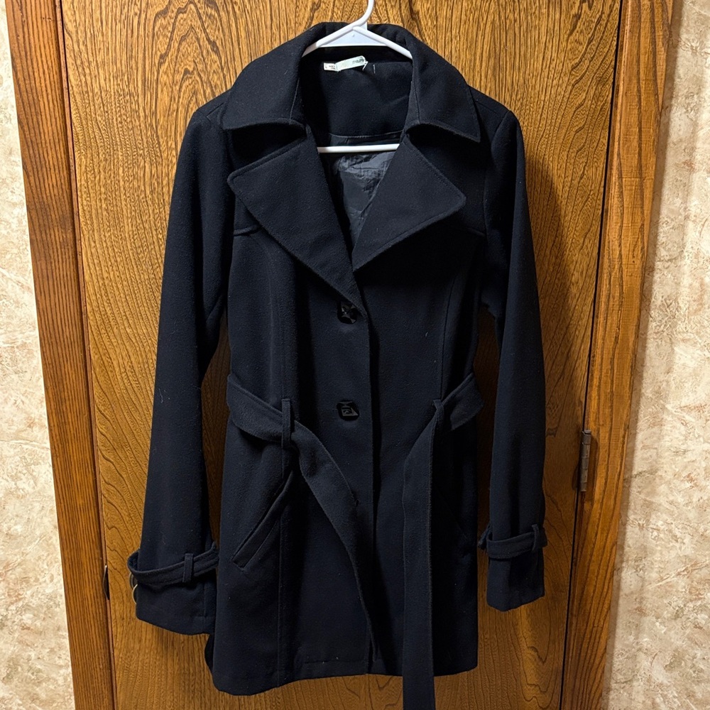 Women's Black peacoat